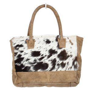 ***ONLY ONE LEFT***   MYRA BAG - BLACK & WHITE HAIRON & LEATHER BAG (NWT)